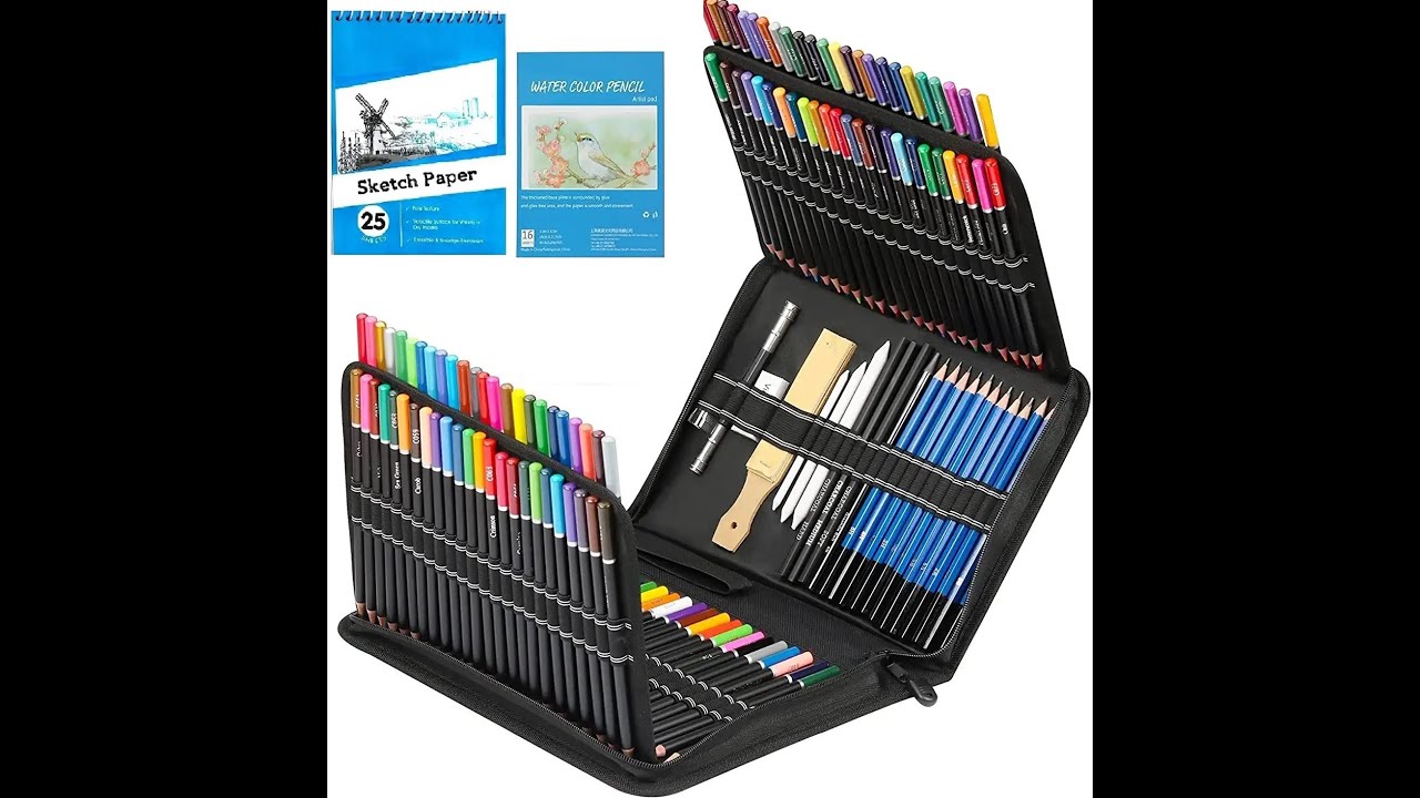 Angel Bear 35 Pieces Professional Drawing Pencils And Sketch Kit