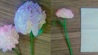 how to make flowers with tissue fabric | diy flowers with tissue.