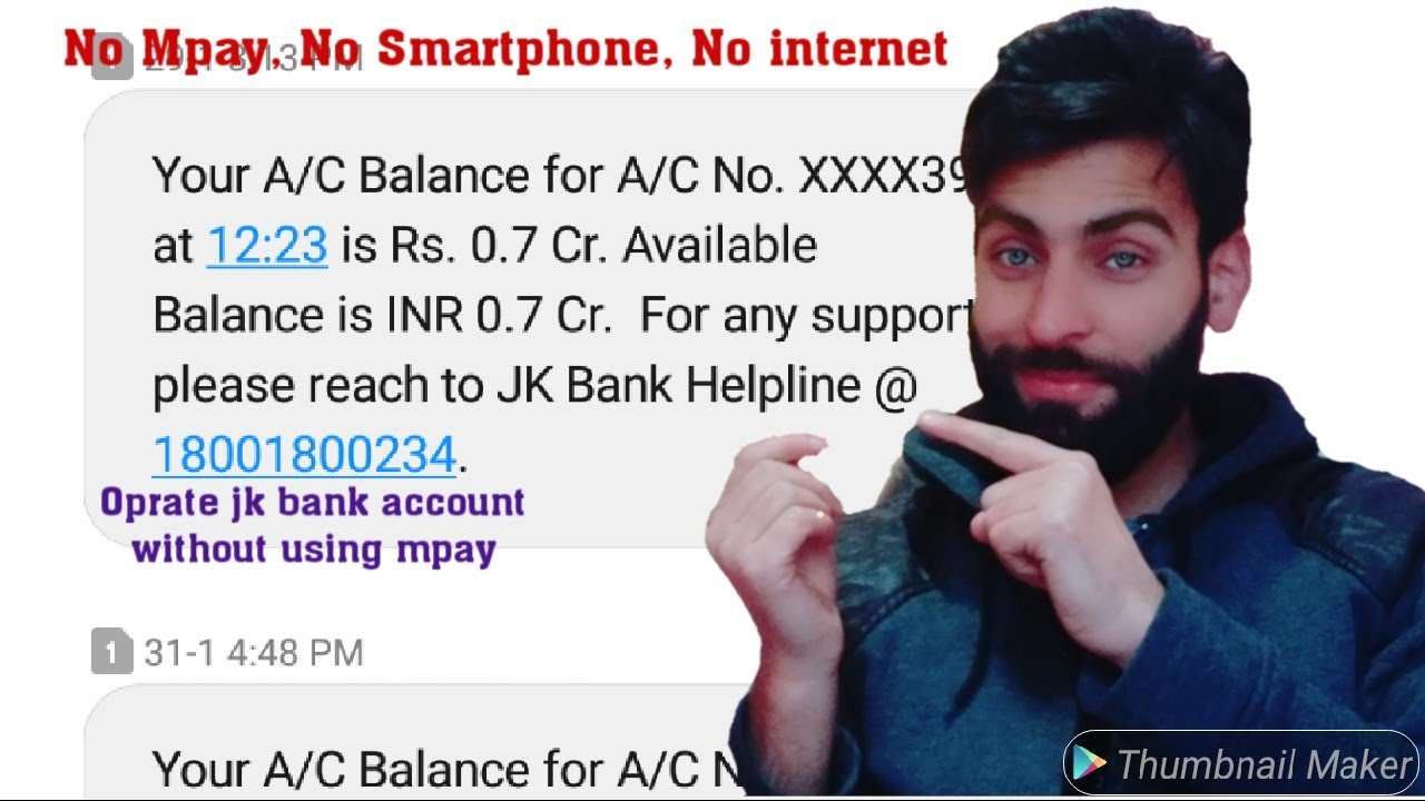 How to operate your jk bank account without using mpay or internet (2019)