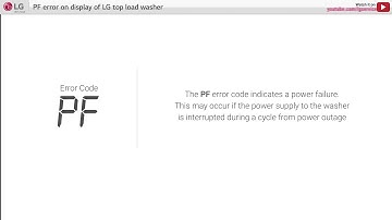 [LG Top Load Washer] - PF error code appears on display