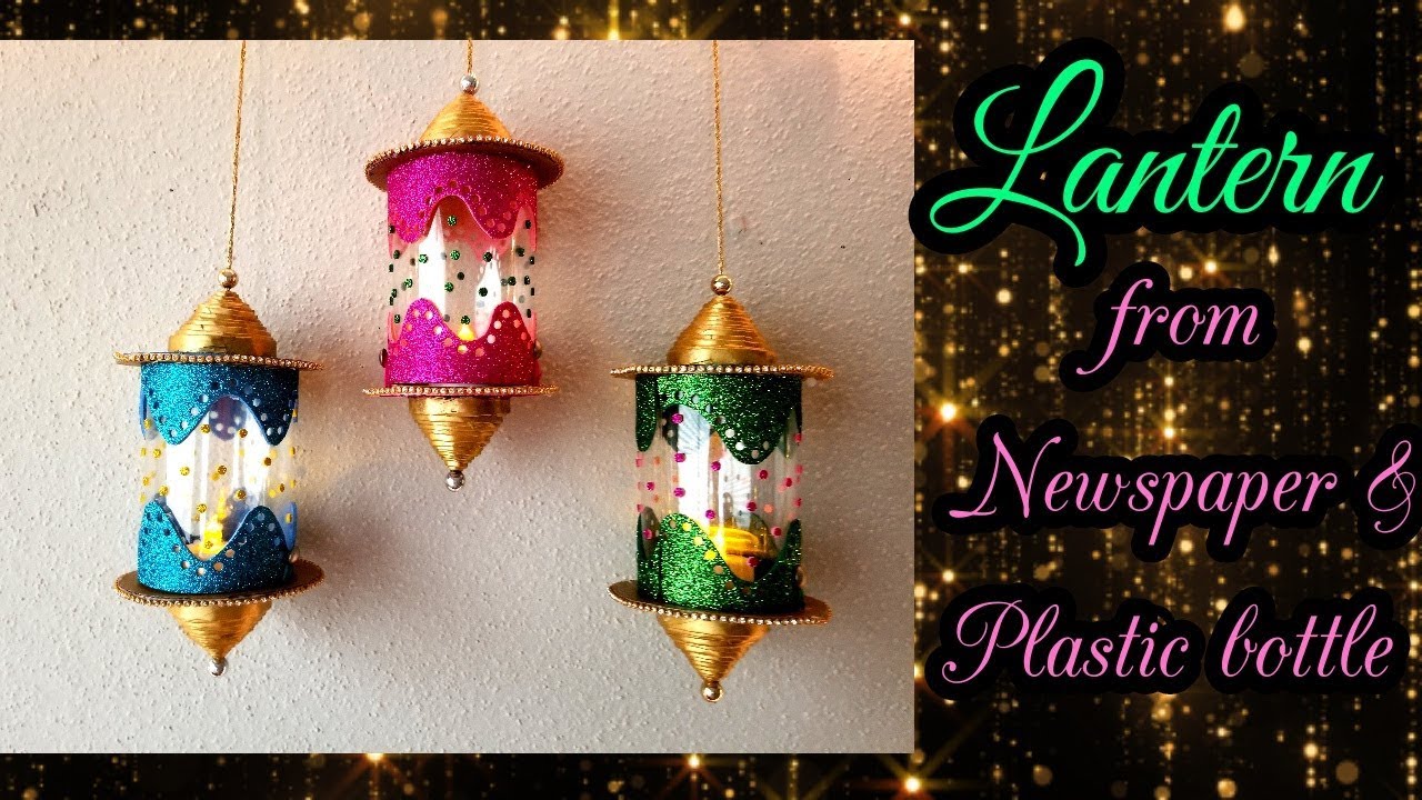 How to make Lantern from Plastic can | Diwali home decor