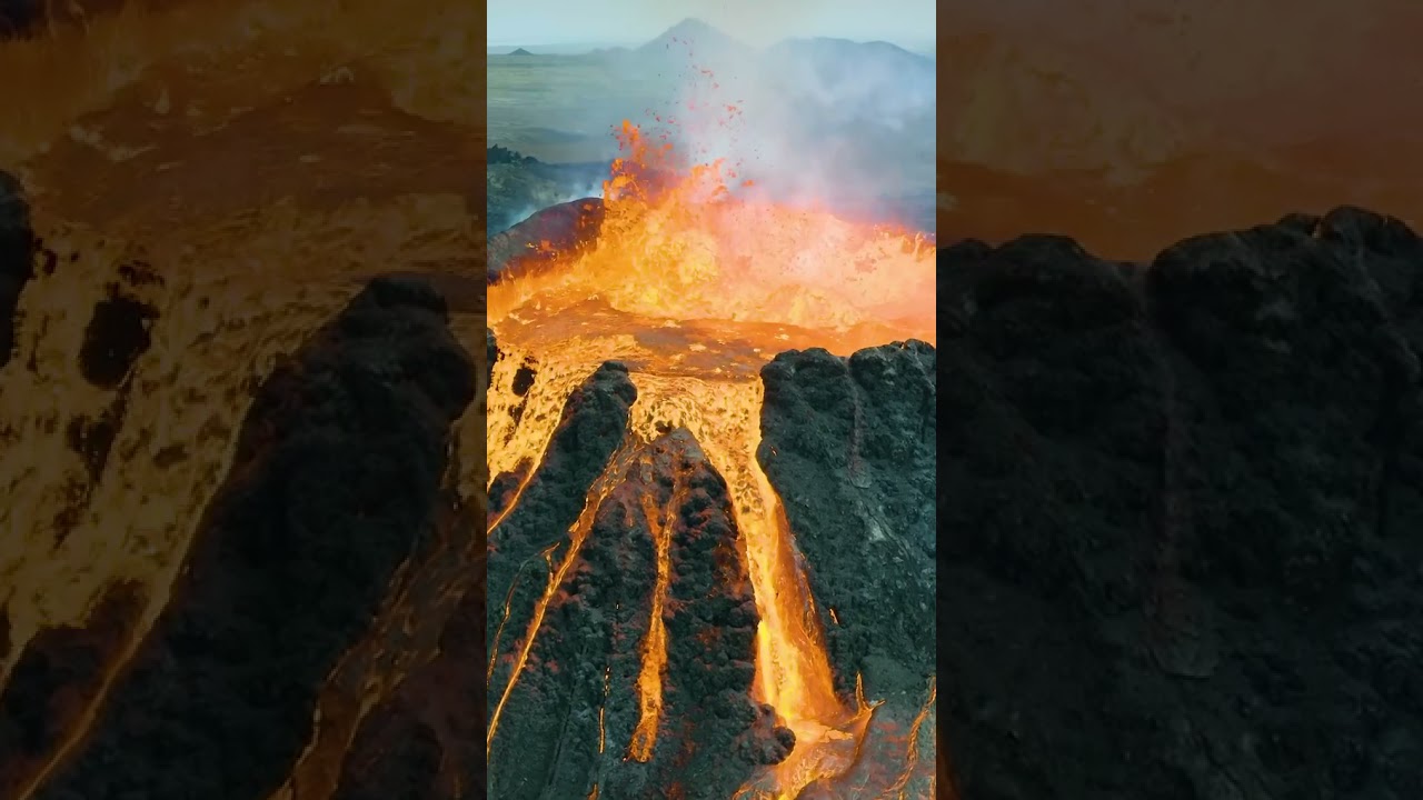 IMAGENS INCRÍVEIS DE UM VULCÃO EM ERUPÇÃO NA ISLÂNDIA. #vulcão #spain #cumbrevieja #lapalma #vulkan