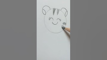 how to draw kawaii tiger doodle art|draw so cut easy #art #drawing #shorts