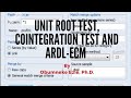 Eviews unit root test cointegration test and ardlecm estimation and interpretation