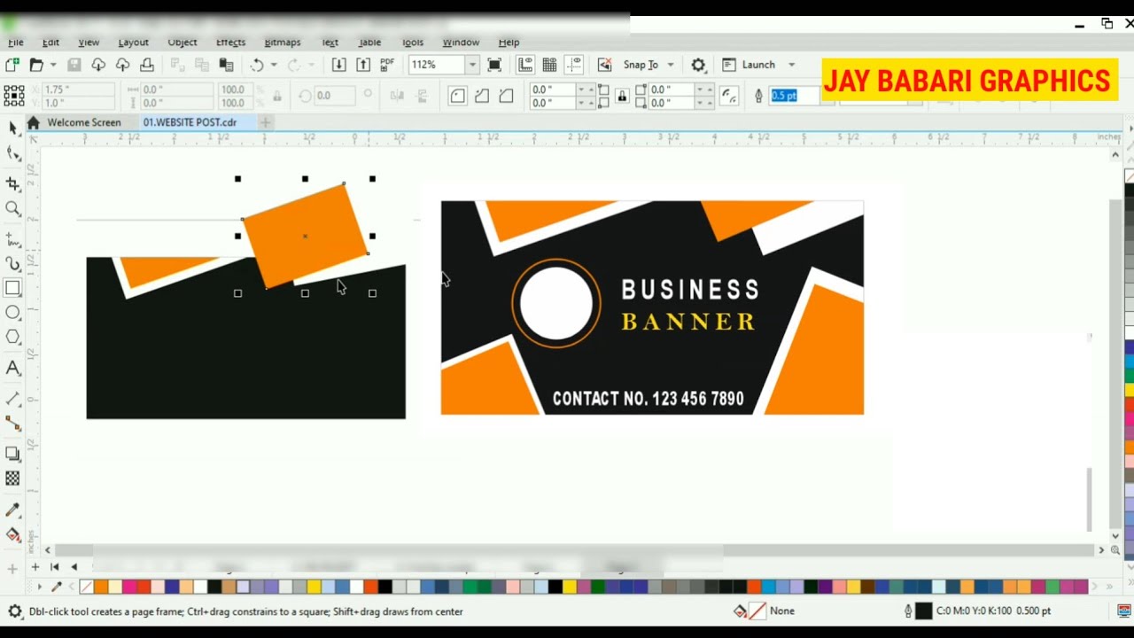 How To Create A Business Banner Design In CorelDraw//Graphic Design ...