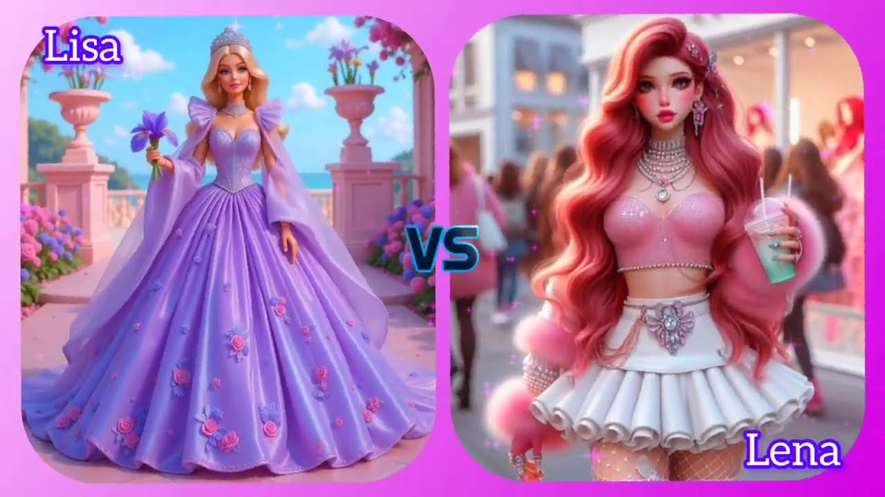 Lisa Vs Lena Cute Princess Makeup 💕 | Dress Up Comparison 
