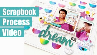 Scrapbook Process Video | Cut File and Ink Blending! | Awesome Dream