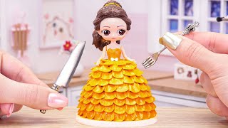 Amazing Miniature Belle Doll Cake Decorating - Beauty and the Beast Cake Recipe | Mini Bakery