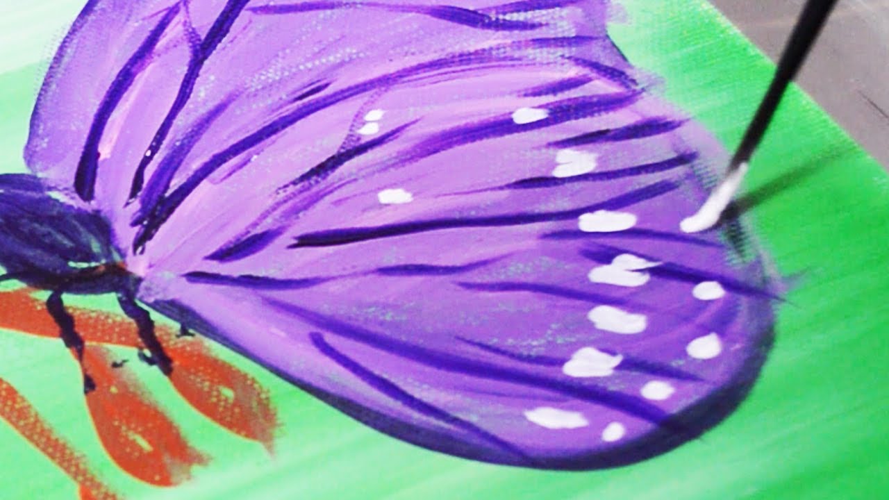 蝶 アクリル絵の具 初心者が簡単に絵を描く方法 27 Youtube