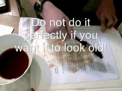 How to Make Paper Look Old:Part 1- Tea Staining - YouTube