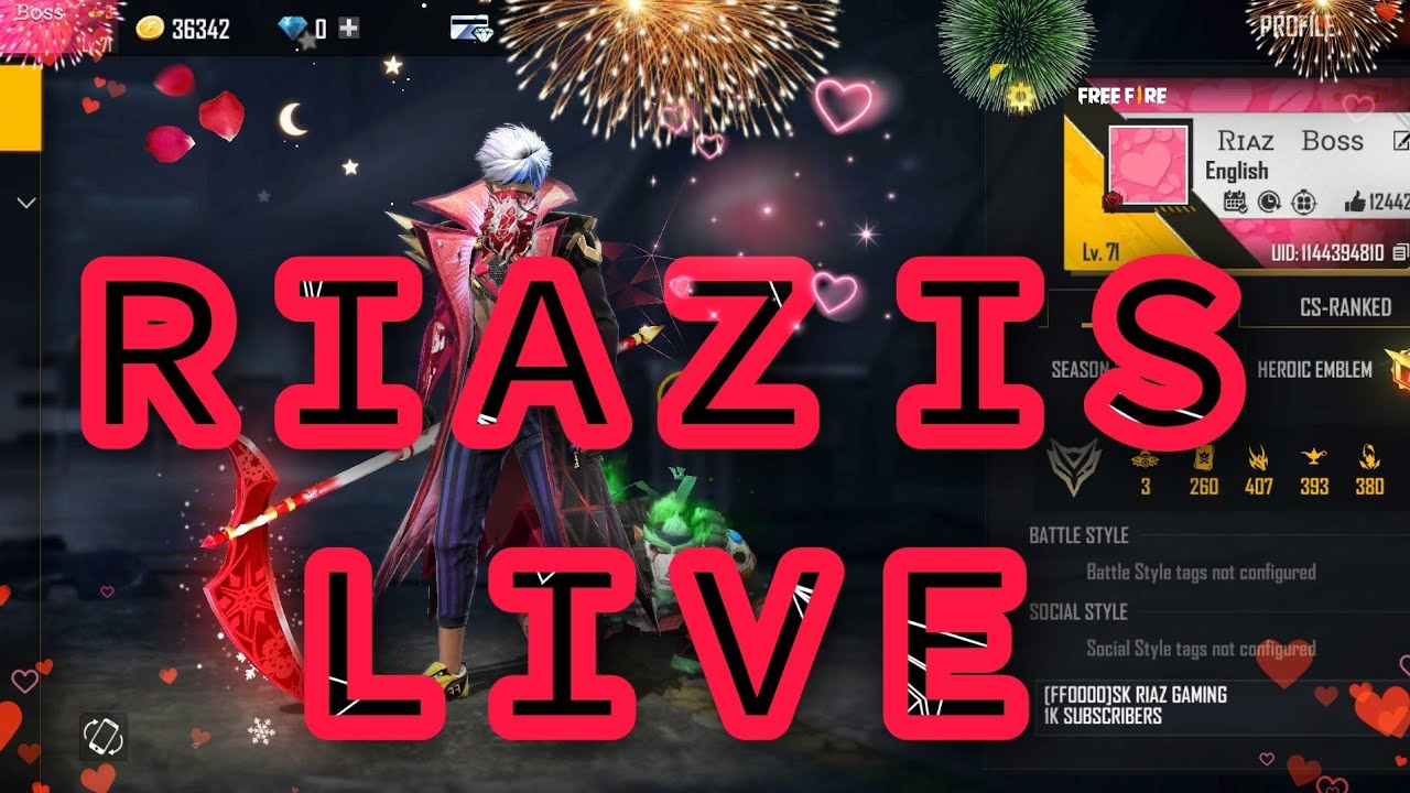Sk Riyaz SK RIAZ IS LIVE | Gameplay Only | Free Fire| - YouTube