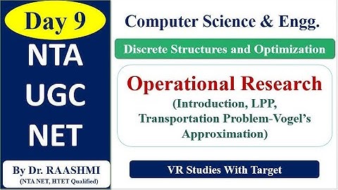Operation Research | NTA UGC NET/JRF  | UGC NET 2021 | Discrete Structures and Optimization