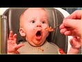 Funny hungry babies love foods  peachy vines