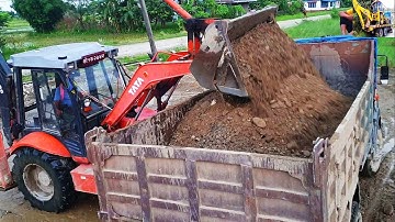 Backhoe Loader-Amazingly Loading Gravel On a Dump Truck-Dozer Video