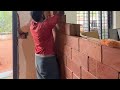 Soil solid laterite interlocking bricks room partition #interlockingbrick #mudbrick #ecofriendly 