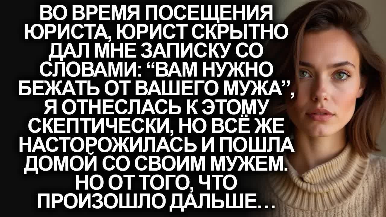 Юрист тайно дал мне записку со словами： “вам нужно бежать от вашего мужа”, когда мы вернулись домой…