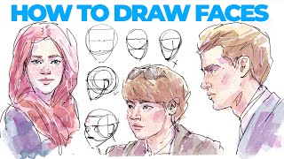 How to Draw Faces Loosely | StepbyStep Tutorial & Pro Tips