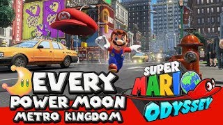 Super Mario Odyssey Walkthrough - How to get all 81 Power Moons in Metro Kingdom (Every Moon)