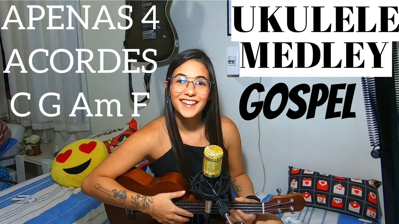 MEDLEY | Músicas GOSPEL no UKULELE com APENAS 4 ACORDES (C, G, Am, F) || por Fernanda Gomes
