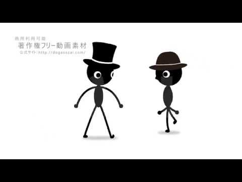 著作権フリー動画素材／商用利用可！／人歩く2-3-2交差（ループ）