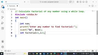 C program to find the Factorial of any number