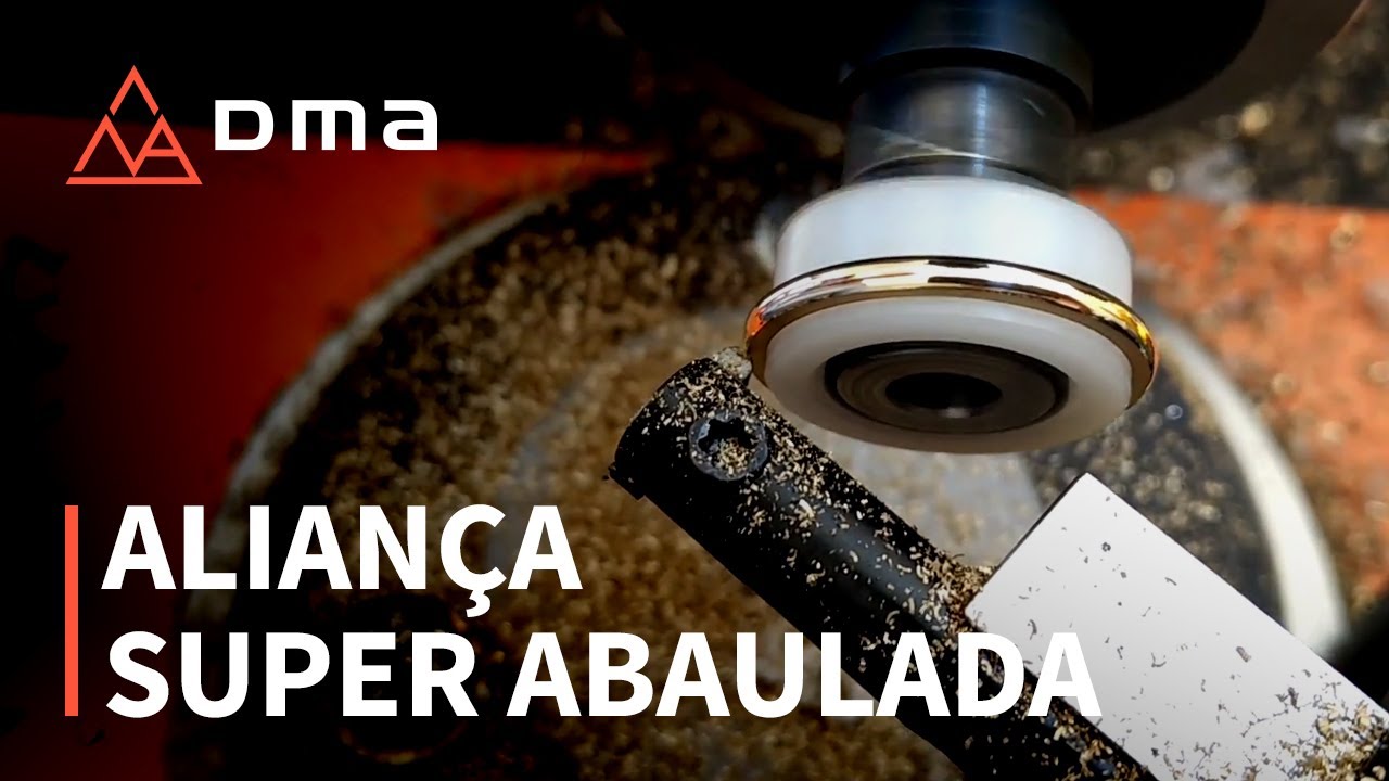 Fazendo aliança de 1.5 mm super abaulada no torno DMA DRACO.