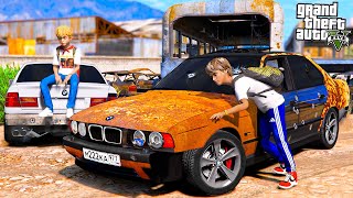 ОПЕРСКАЯ ЕЗДА В GTA 5  НАШЕЛ НА СВАЛКЕ РЖАВУЮ BMW M5 E34! ШАШКИ НА ДВУХ РАЗБИТЫХ БМВ! ВОТЕР