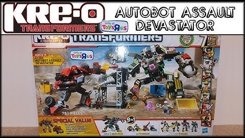 Animated Plastic Hasbro Transformers Kre-o TRU Autobot Assault Devastator Set Video Review