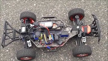 Traxxas Slash 4x4 Top Speed Run and Crash 75mph (120 km/h) VXL on 3S