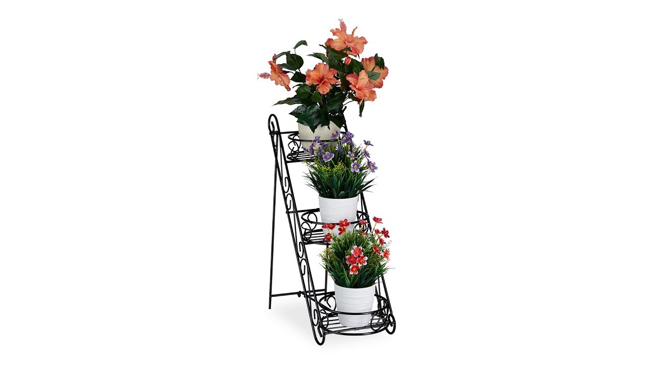 Relaxdays plantenrek op wielen - binnen - planten etagère woonkamer