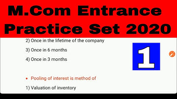 M.Com Entrance Practice Set 2020