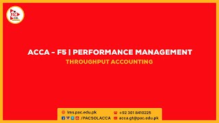 ACCA F5 - Performance Management | OT Case | Through put Accounting in English.