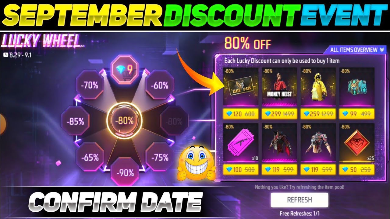 ELITE PASS DISCOUNT EVENT SEPTEMBER 2022, LUCKY WHEEL EVENT SEPTEMBER 2022,...