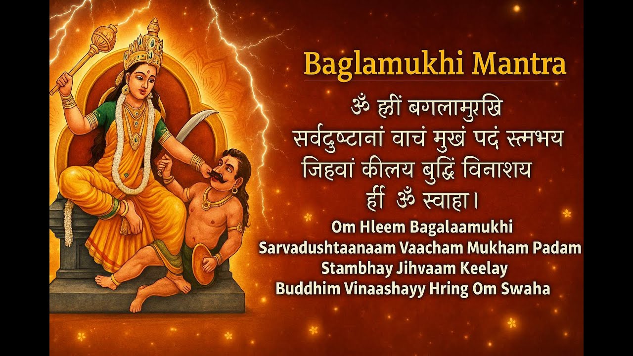 🔱 Powerful Baglamukhi Mantra | ॐ ह्लीं बगलामुखि सर्वदुष्टाना | Maa Baglamukhi Mantra for Protection