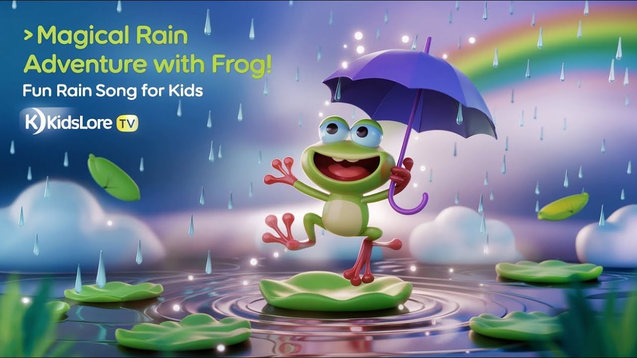 🌧️🐸 Magical Rain Adventure with Frog! 🎶 Fun Rain Song for Kids | Kidslore TV