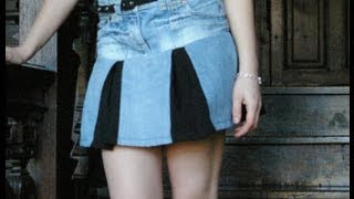 Make a sexy mini skirt from old jeans (Recycled)