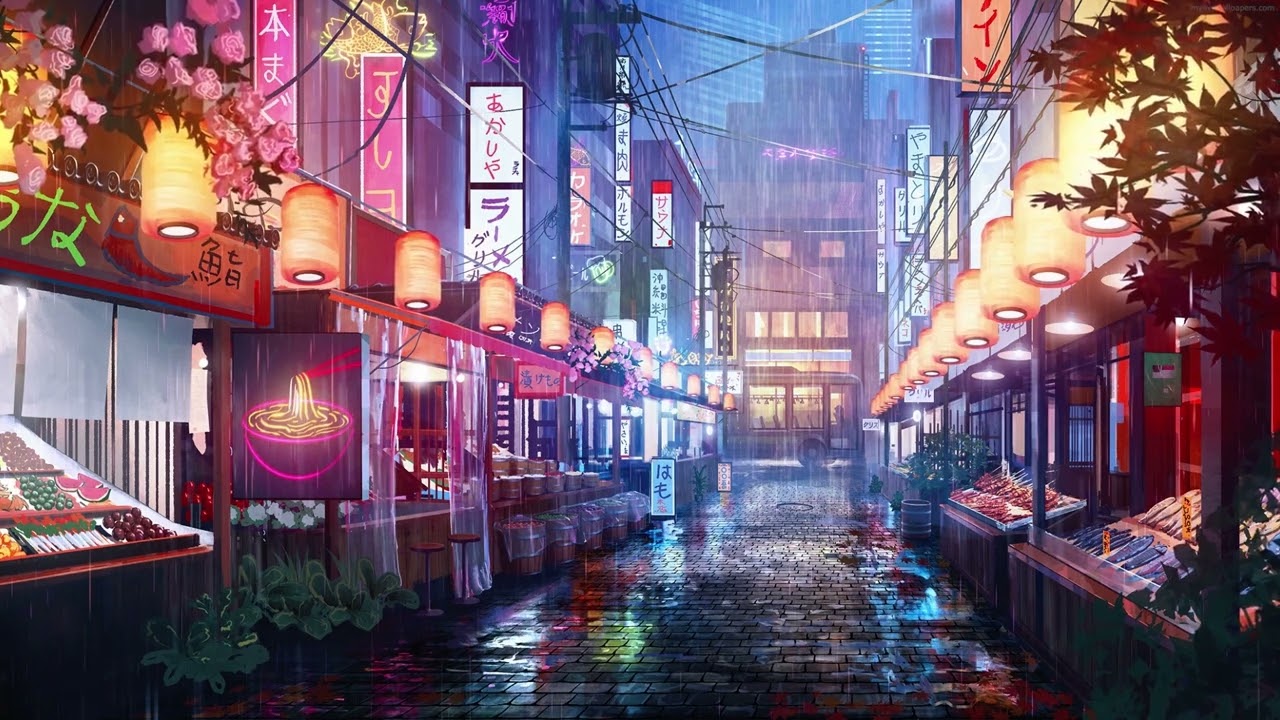 HD desktop wallpaper Anime Rain City Original download free picture  883107