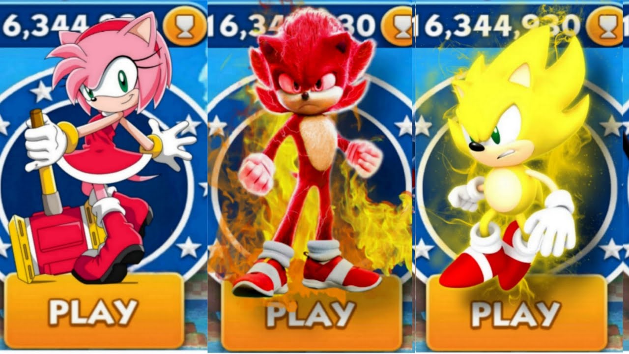Sonic Dash - Paladin Amy VS Knuckles VS Super Classic Sonic _ Movie ...