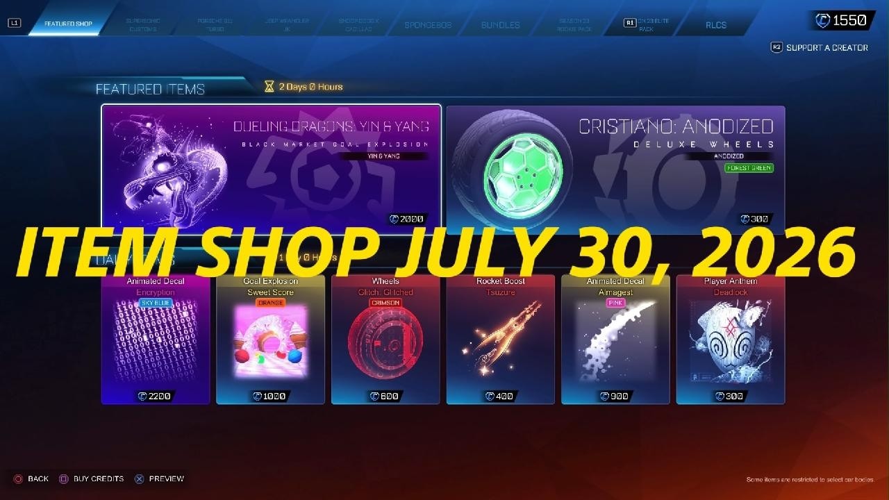 Ricksolar2625様 リクエスト 7点 まとめ商品 Rocket League ITEM SHOP JULY 30, 2026 - Forest Green Anodized