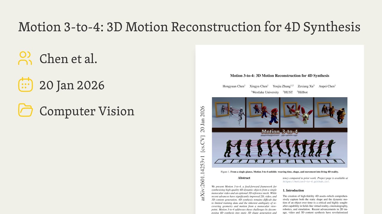 Motion 3-to-4: 3D Motion Reconstruction for 4D Synthesis