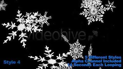 Large Snow Flakes Falling - Series of 5 + Loop | Motion Graphics - Envato elements