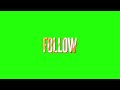 FOLLOW Text Animation Warm Gold Gradient Style Green Screen Overlay