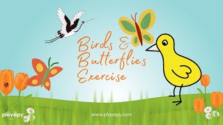 BIRDS & BUTTERFLIES EXERCISE 🦅🦋| Spring Virtual PE Game for Kids | Fun Dance & Butterfly Brain Break screenshot 4