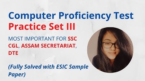 Computer Proficiency Test Practice Set 3 | SSC CGL CPT | Assam Secretariat JAA