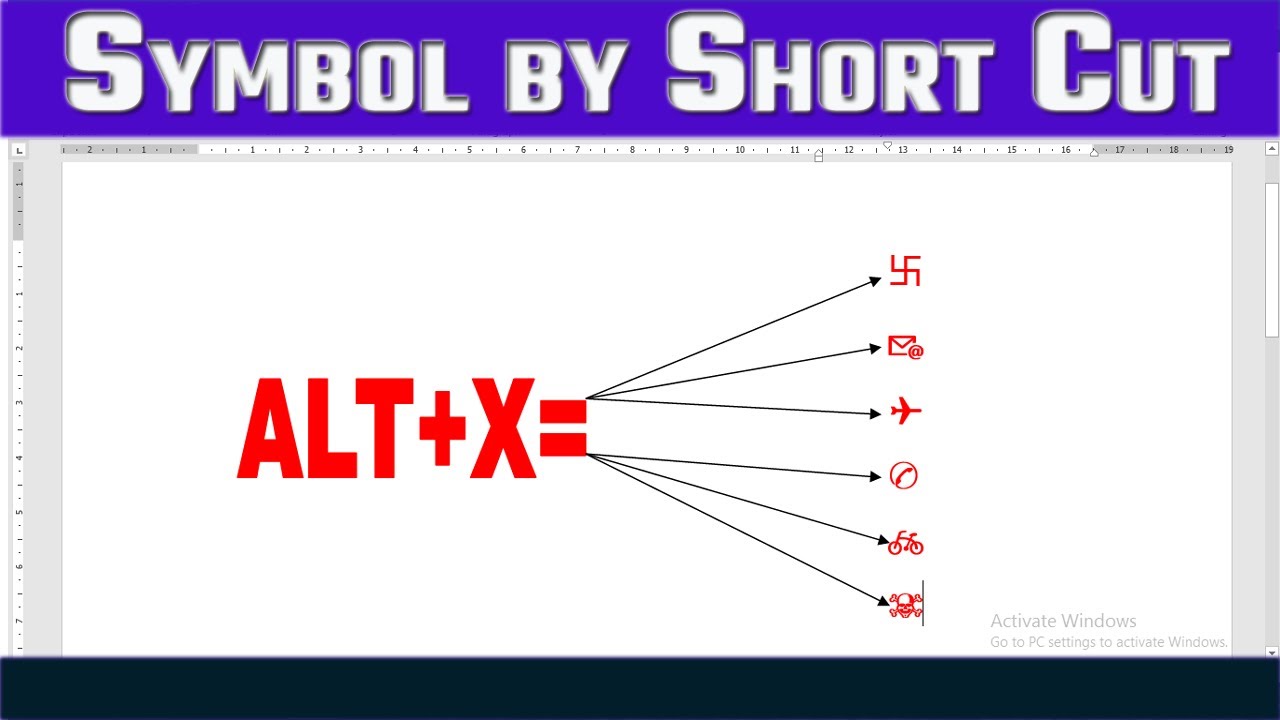 Symbol Take By Short Cut Method Just Alt+X | Use Full Symbol Ms Word Me ...