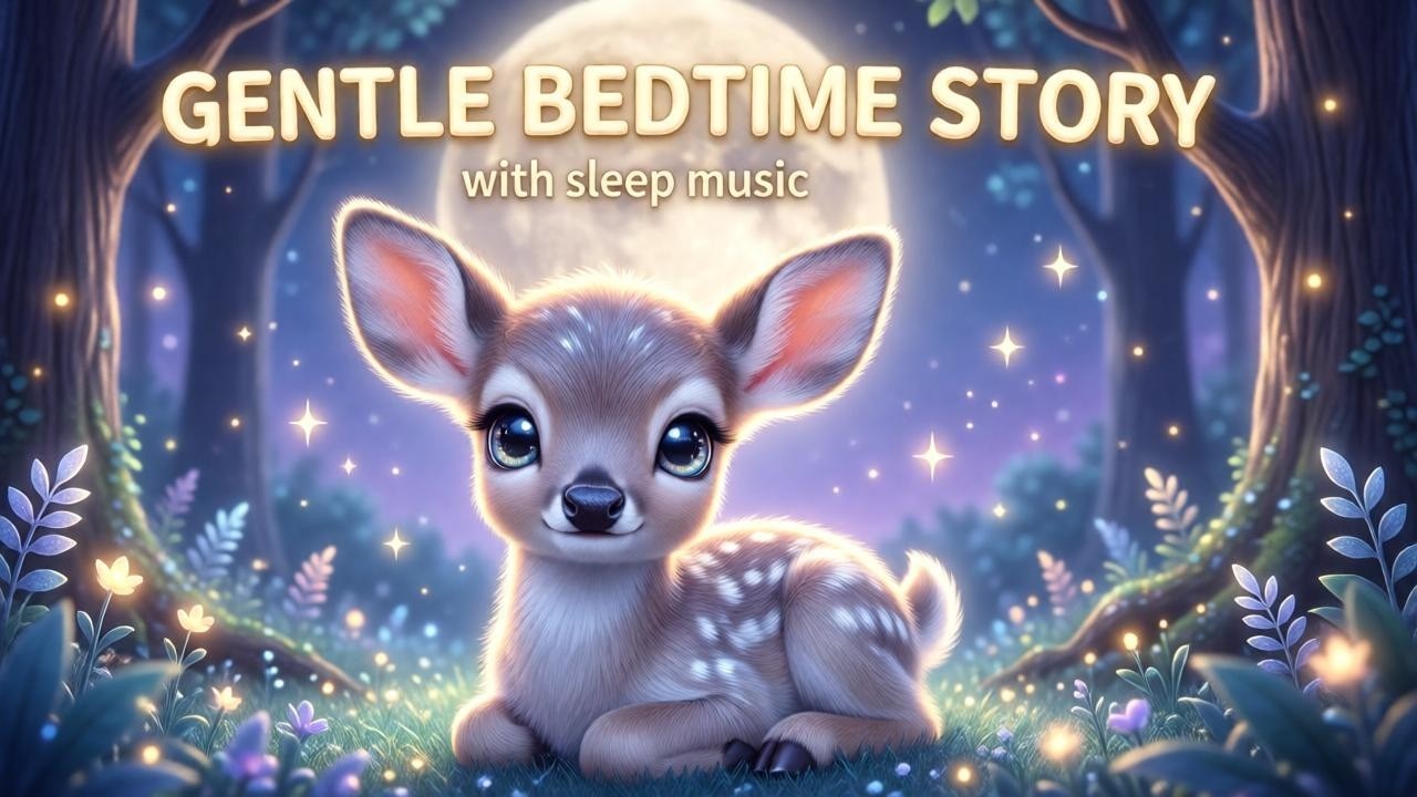 Sleep Instantly in 3 Minutes 💤 | Gentle Bedtime Story 🌙 Little Moon Deer with Sleep Music