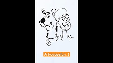 Easy Draw Scooby Doo&Shaggy🤗#cartoon #short  #shortsfeed #youtubeshorts #sketch #90s #art  #foryou