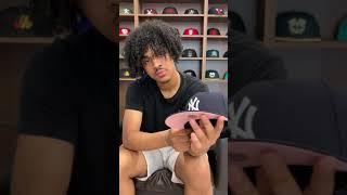 New York Yankees New Era 59Fifty Fitted Hat (Navy Pink Under Brim)