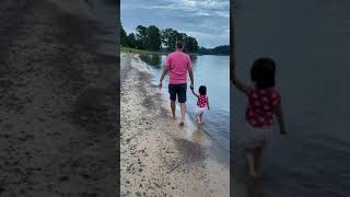 Baby walking on beach | baby walking with father | #youtubeshorts | #shorts