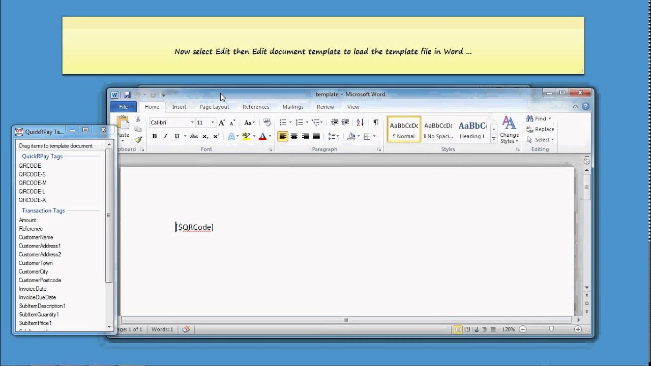 QuickR Pay Template Step by Step creation guide